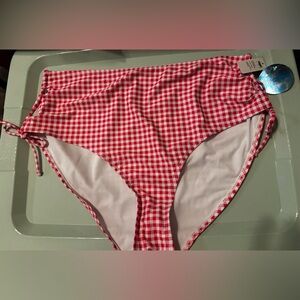 Decree Size XXL “Chasing Summer” Pink/White Checkered Bikini Bottom NWT